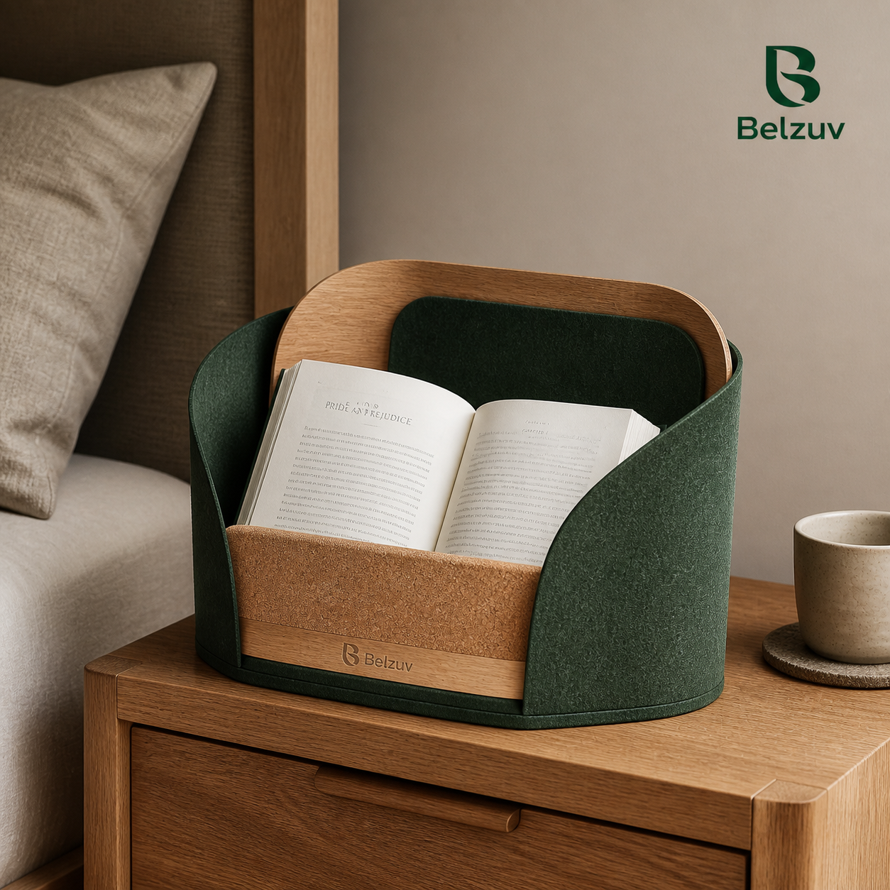 📖 Belzuv™ Page Cradle Bedside Caddy