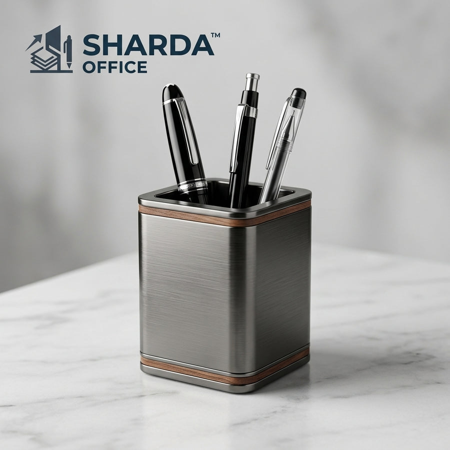 Shardaoffice™ Executive Metal Pen Holder
